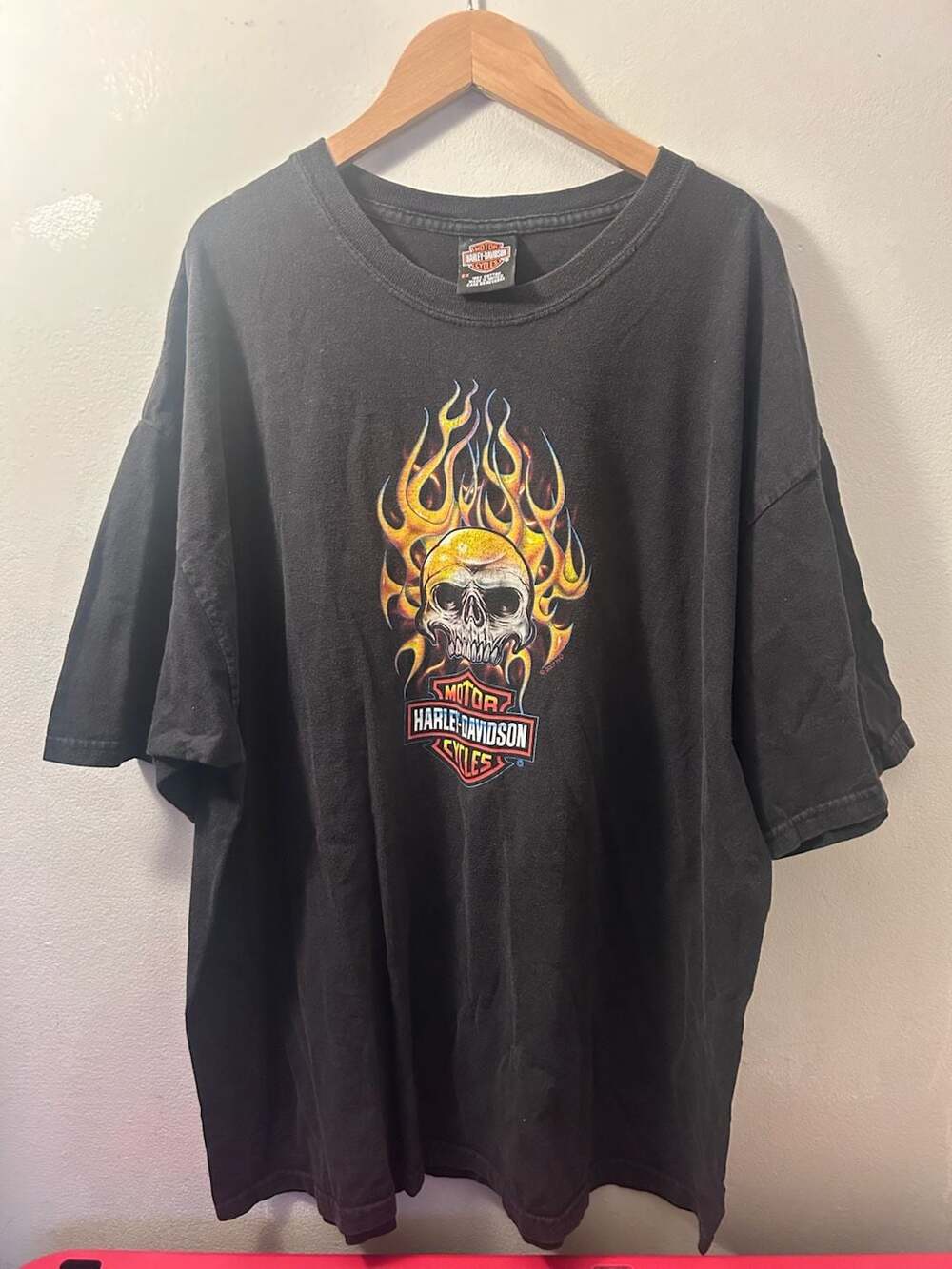 Vintage 2007 Harley-Davidson Thunder Tower Columbia SC Skull Flame T-Shirt 2X